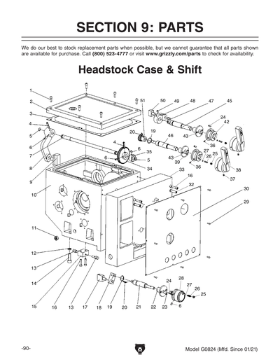 Part Diagram for G0824