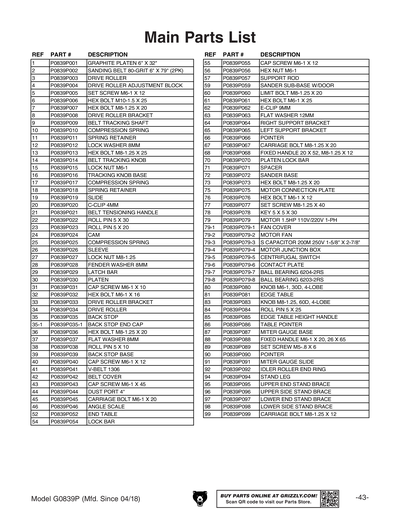 Part Diagram for G0839P