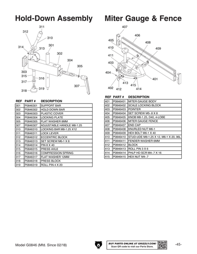 Part Diagram for G0846