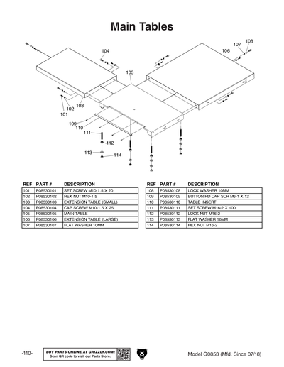 Part Diagram for G0853
