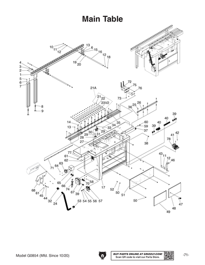 【グラードンページ】 Parts for Compact Automatic Edgebander - Grizzly Industrial