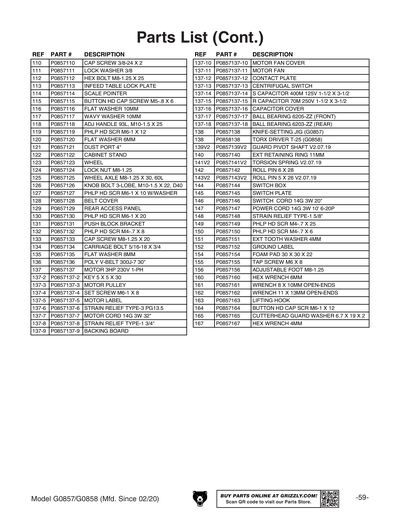 Part Diagram for G0858