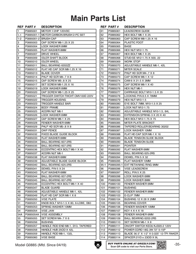 Part Diagram for G0885
