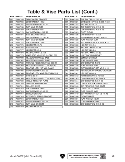 Part Diagram for G0887