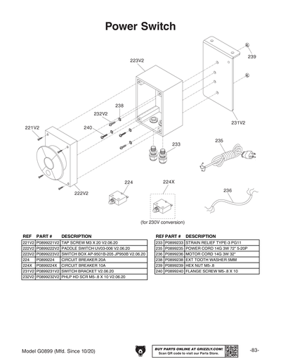 Part Diagram for G0899
