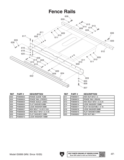 Part Diagram for G0899