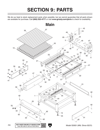 Part Diagram for G0931