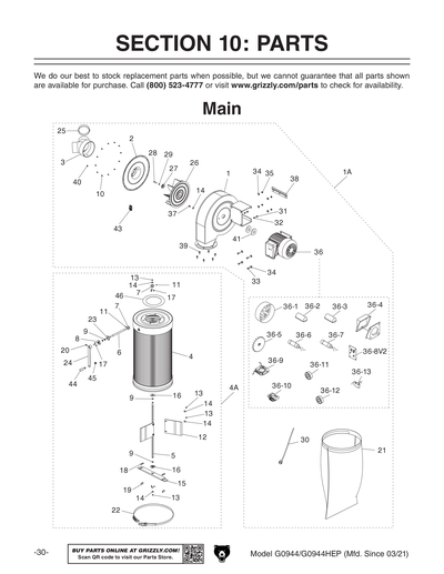 Part Diagram for G0944