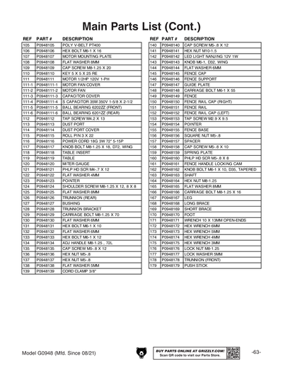 Part Diagram for G0948