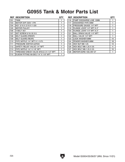 Part Diagram for G0955