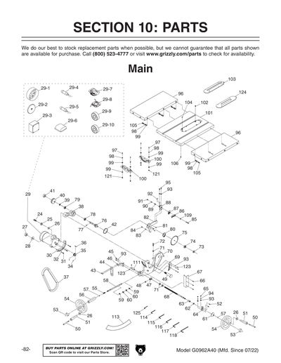 Part Diagram for G0962A40