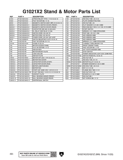Part Diagram for G1021X2