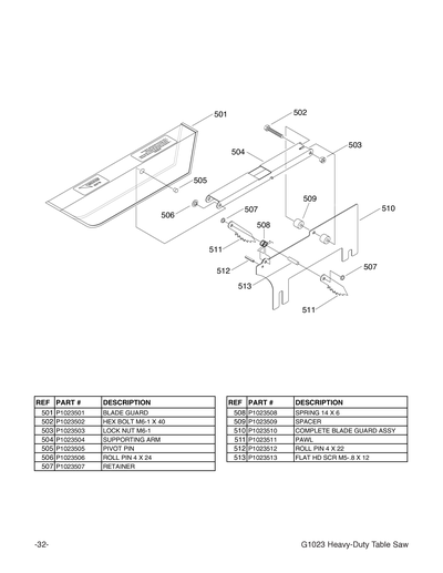 Part Diagram for G1023