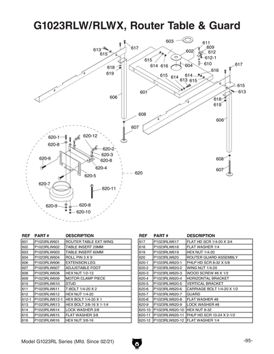 Part Diagram for G1023RLX5