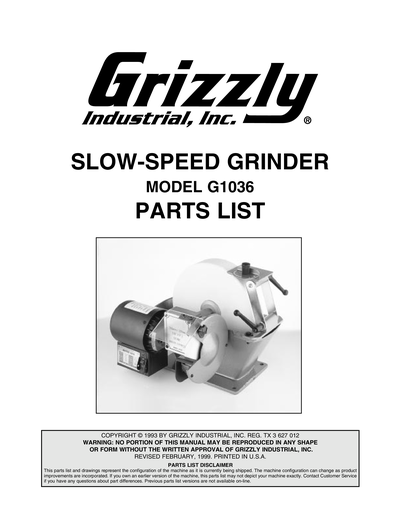 Part Diagram for G1036