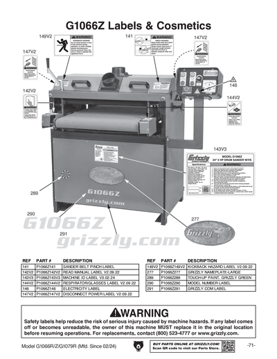 Parts for G1079R 16