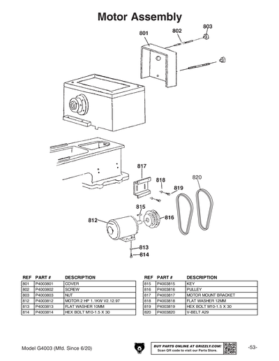 Part Diagram for G4003