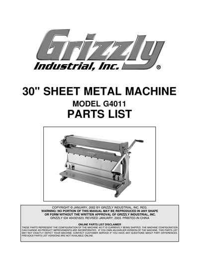 Part Diagram for G4011