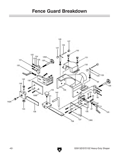 Parts for G5913Z 5 HP Professional Tilting Spindle Shaper - Z