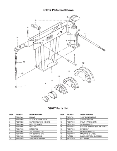 Part Diagram for G9017