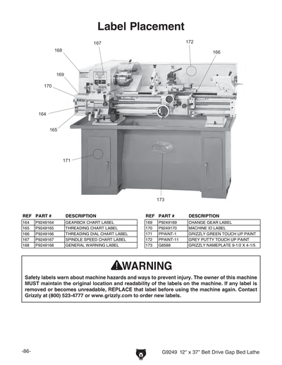 Part Diagram for G9249