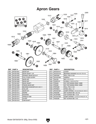 Part Diagram for G9731