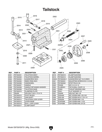 Part Diagram for G9731