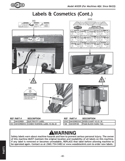 kam ページ Parts for M1039 20