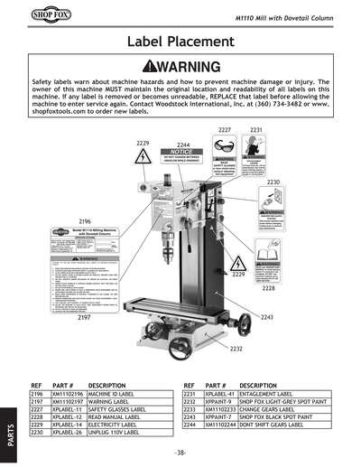 Part Diagram for M1110
