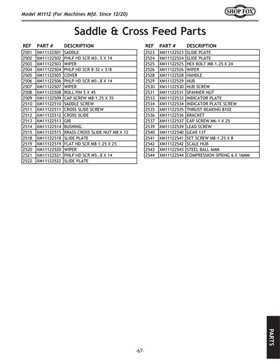 Part Diagram for M1112