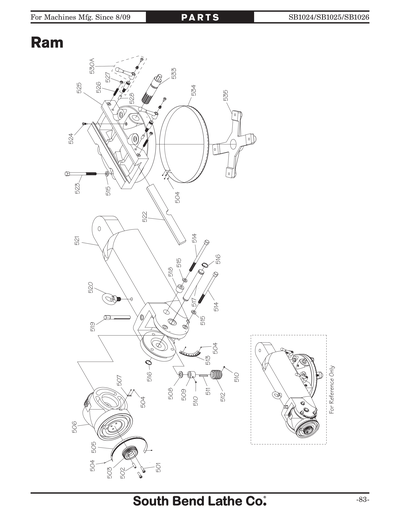 Part Diagram for SB1025F