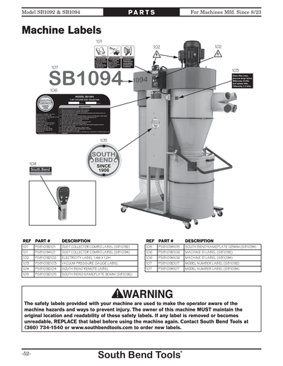 Part Diagram for SB1094