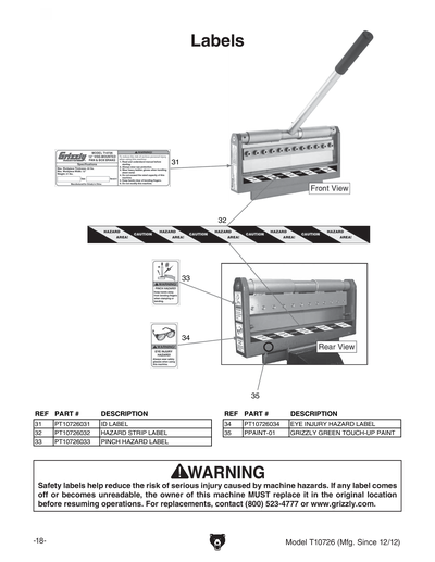 Part Diagram for T10726