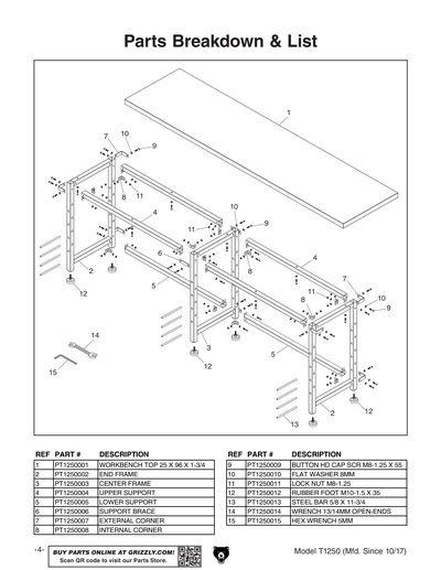 Part Diagram for T1250