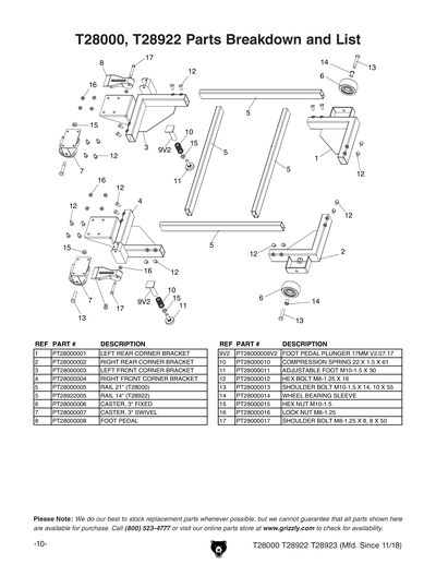 Part Diagram for T28922
