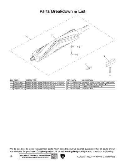 Part Diagram for T32020
