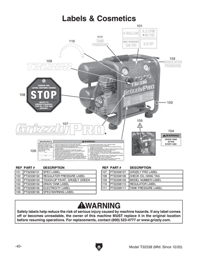Part Diagram for T32338