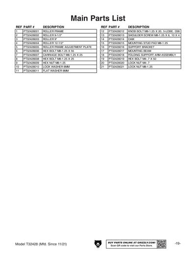 Part Diagram for T32428