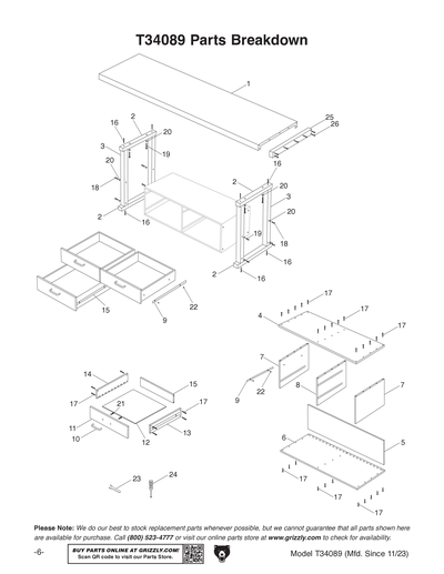Part Diagram for T34089
