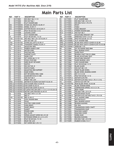 Part Diagram for W1715