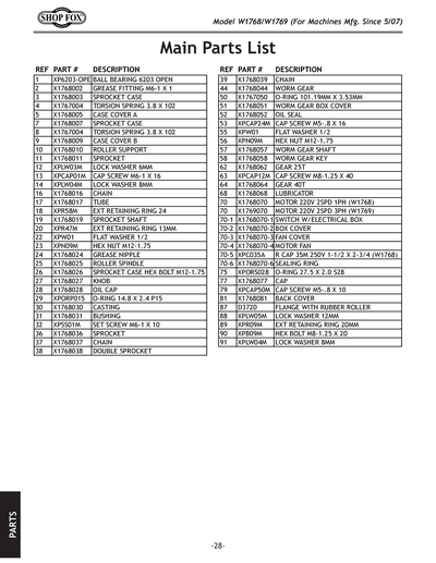 Part Diagram for W1768