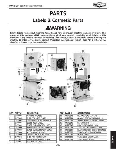 Part Diagram for W1770