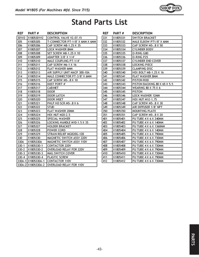 Part Diagram for W1805
