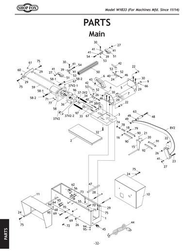 Parts for W1833 Pocket Hole Machine - Grizzly Industrial, Inc.