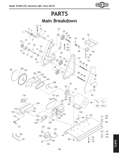 Parts for W1850 1