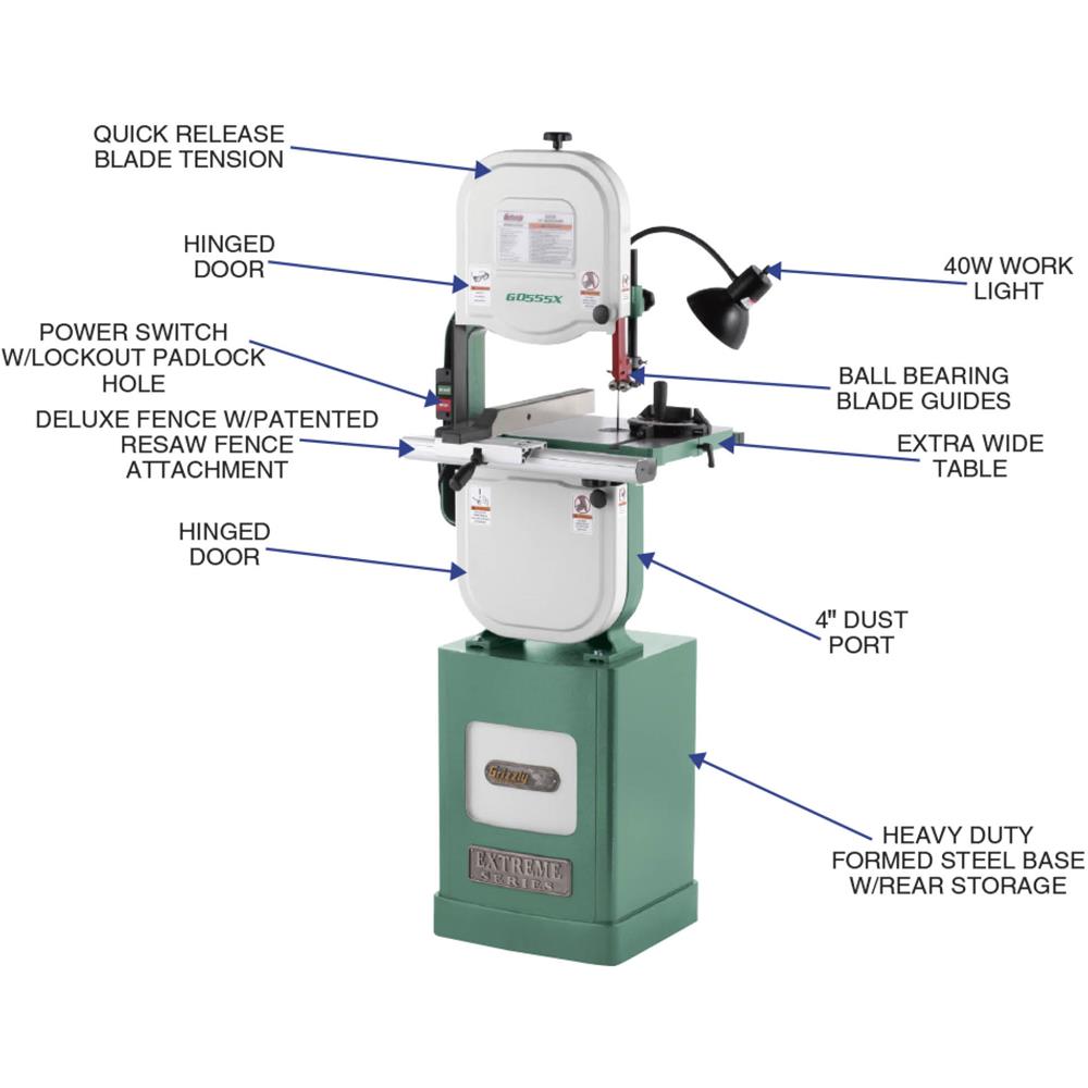 14" 11/2 HP Extreme Series Bandsaw Grizzly Industrial