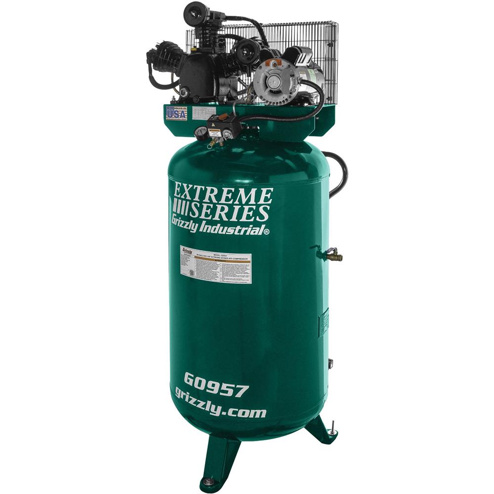グレートコッシーマウンテン エアトート ダークグリーン Grizzly G0957 - 80-Gallon 5 HP Extreme Series Air Compressor