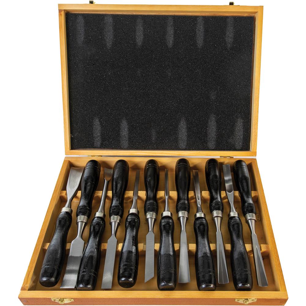 のれそれ　わらび(シルバー) + あまぐり(シルバー)ペイント・ツールセット Grizzly H7923 - 12-Pc. Carving Chisel Set - Grizzly Industrial, Inc.