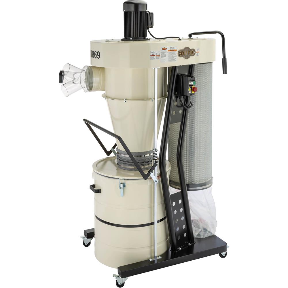 Shop Fox W1869 - 3 HP Portable Cyclone Dust Collector - Grizzly