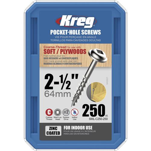 Image for Kreg H7282 - #8 x 2-1/2" Coarse Washer-Head Screws, 250 pc.